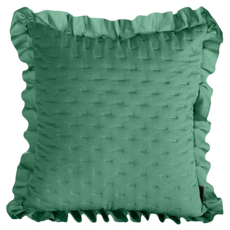 MIĘKKA POSZEWKA ZDOBIONA FALBANKĄ 45X45 ZIELONY