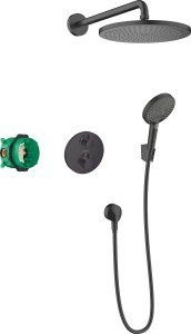Hansgrohe Croma System prysznicowy 280 1jet z Ecostat S, podtynkowy, Czarny Matowy