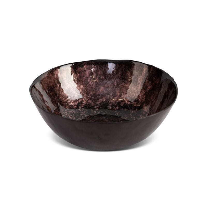 SZKLANA MISA DEKORACYJNA MISKA 16X15X6 CM BRĄZOWA
