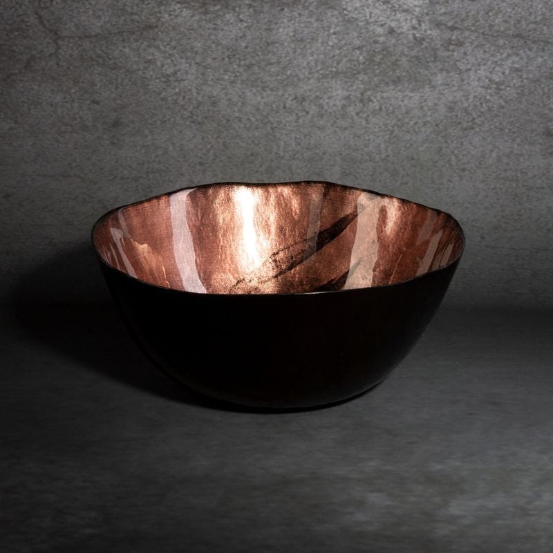 SZKLANA MISA DEKORACYJNA MISKA 16X15X6 CM BRĄZOWA