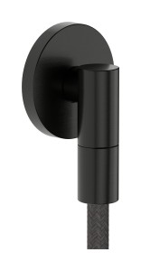 Hansgrohe Przyłącze węża z zaworem zwrotnym, okrągłe, Czarny Chrom Szczotkowany