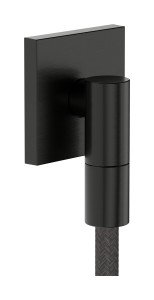 Hansgrohe Przyłącze węża z zaworem zwrotnym, kwadratowe, Czarny Chrom