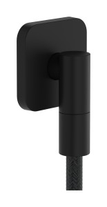 Hansgrohe FixFit Fine Q Przyłącze węża z zaworem, Czarny Matowy