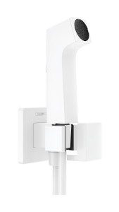 HG Główka prysznicowa Bidette 1 jet E EcoSmart z uchwytem 125 cm, Biały Matowy