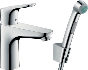 Hansgrohe Focus bateria umywalkowa 100 z główką Bidette i wężem 160 cm 31927000