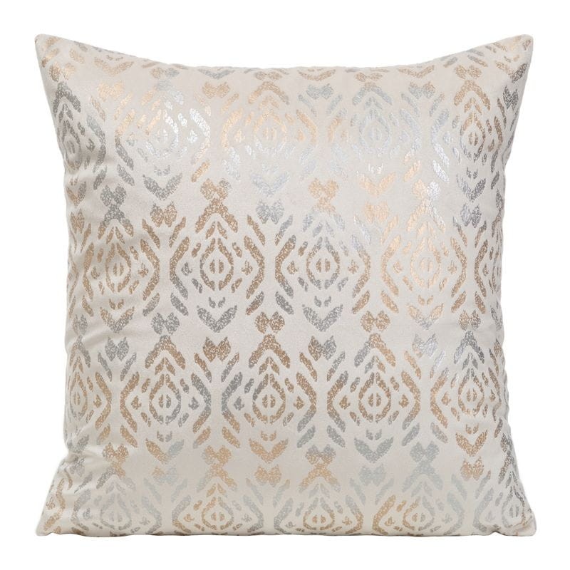 POSZEWKA NADRUK BOHO WELUR VELVET 40X40 KREMOWA