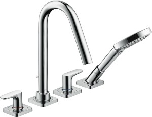AXOR Citterio M 4-otworowa bateria wannowa na cokole z uchwytami 34454000