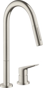 AXOR Citterio M 2-otworowa bateria kuchenna z wyciąganą wylewką 34822800