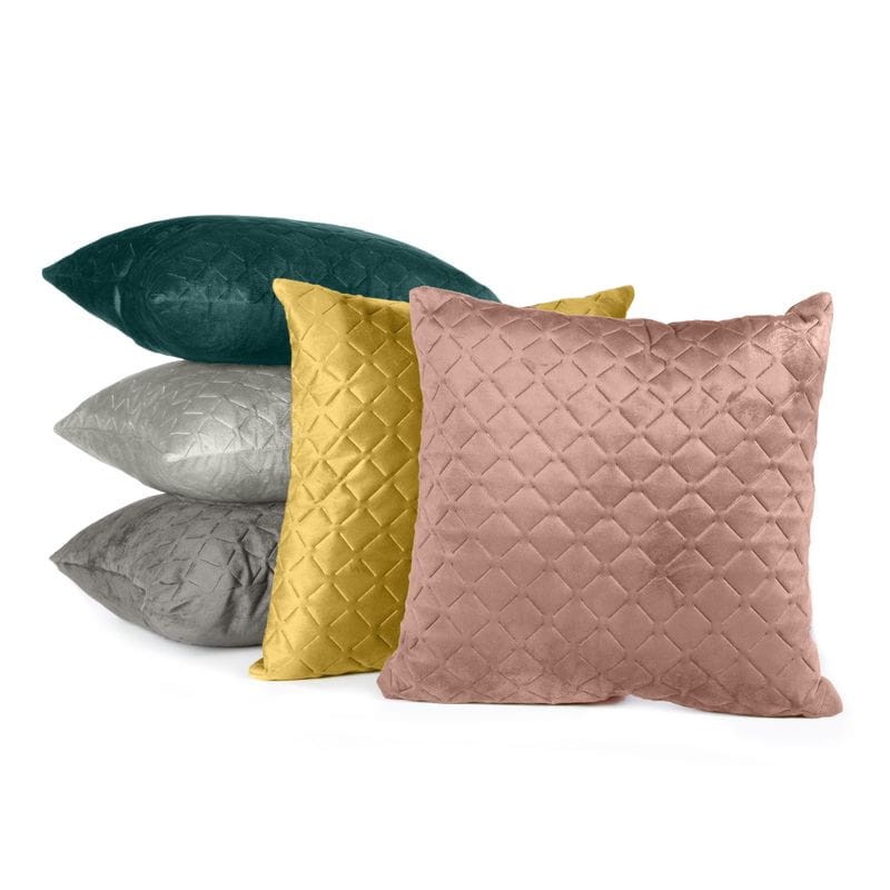 POSZEWKA PIKOWANA WELUR VELVET 40X40 CM TURKUSOWA