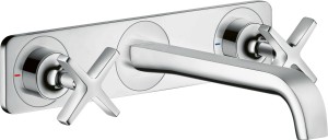AXOR Citterio E 3-otworowa bateria umywalkowa z płytką i wylewką 220 mm 36115000