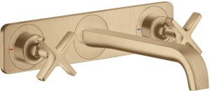 AXOR Citterio E 3-otworowa bateria umywalkowa z płytką i wylewką 220 mm 36115140