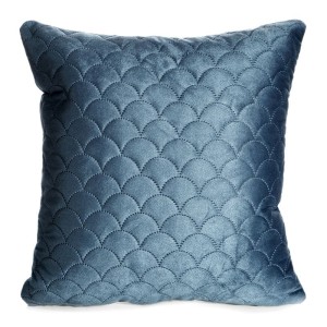 POSZEWKA W ŁUSKI WELUR VELVET 40X40 CM NIEBIESKA