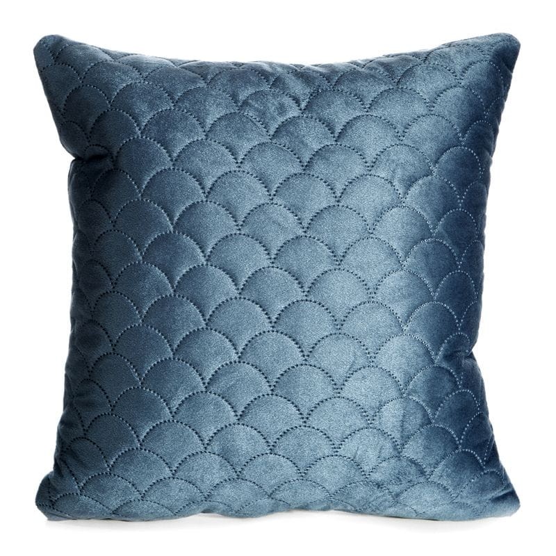 POSZEWKA W ŁUSKI WELUR VELVET 40X40 CM NIEBIESKA