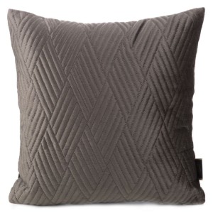 POSZEWKA W ROMBY WELUR VELVET 40X40 CM BRĄZOWA