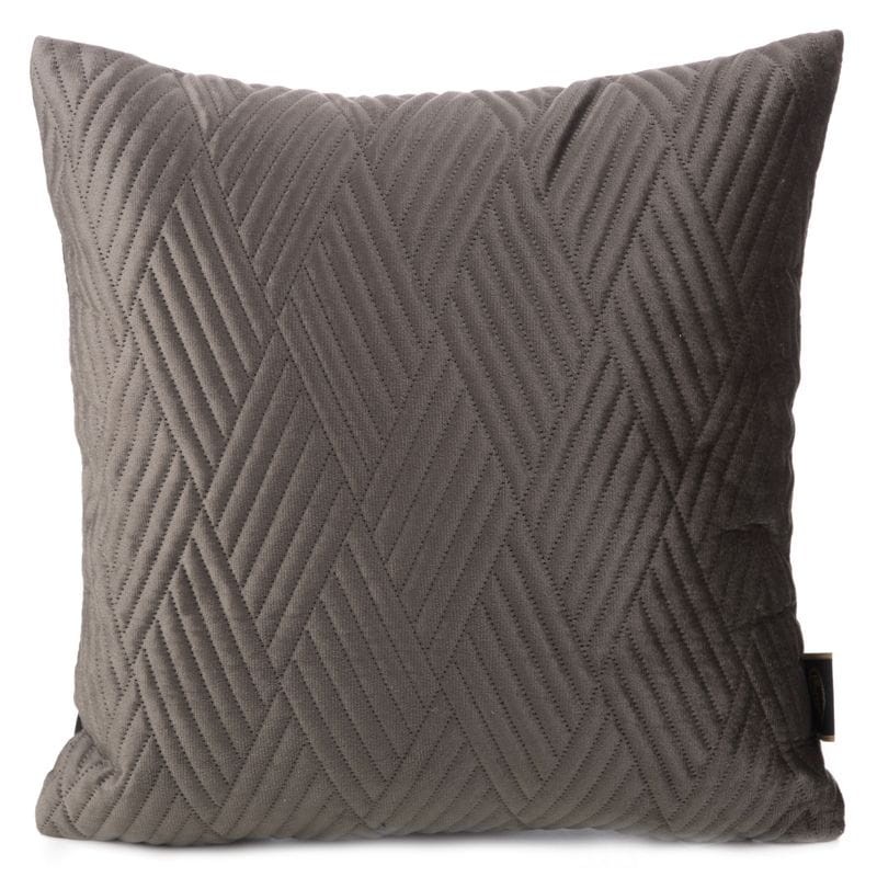 POSZEWKA W ROMBY WELUR VELVET 40X40 CM BRĄZOWA