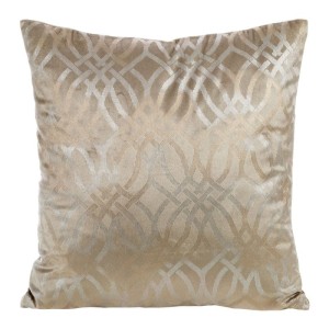 POSZEWKA WELUR VELVET NADRUK BOHO 40X40 CM BEŻOWA