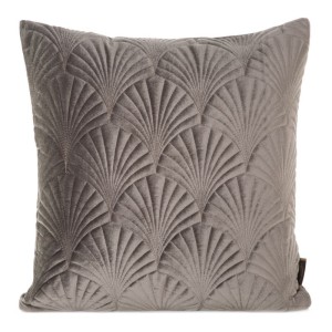 POSZEWKA LIŚCIE PALMY WELUR VELVET 45X45 BEŻOWA