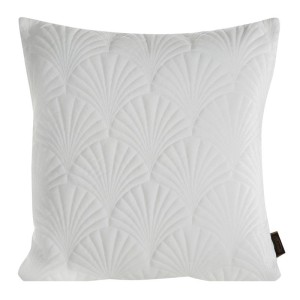 POSZEWKA LIŚCIE PALMY WELUR VELVET 45X45 CM BIAŁA