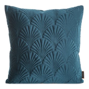 POSZEWKA LIŚCIE PALMY WELUR VELVET 45X45 TURKUS