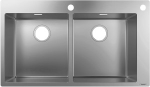 Hansgrohe S71 S712-F765 Zlewozmywak nablatowy 370/370 43311800