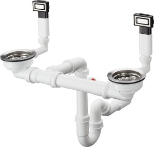 Hansgrohe D15-10 Manualny komplet odpływowy z przelewem do podwójnej komory 43922800