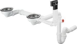 Hansgrohe D17-10 Manualny odpływ z przelewem do podwójnej komory 43928000
