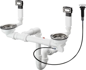 Hansgrohe D15-11 Automatyczny odpływ z przelewem do podwójnej komory 43932800