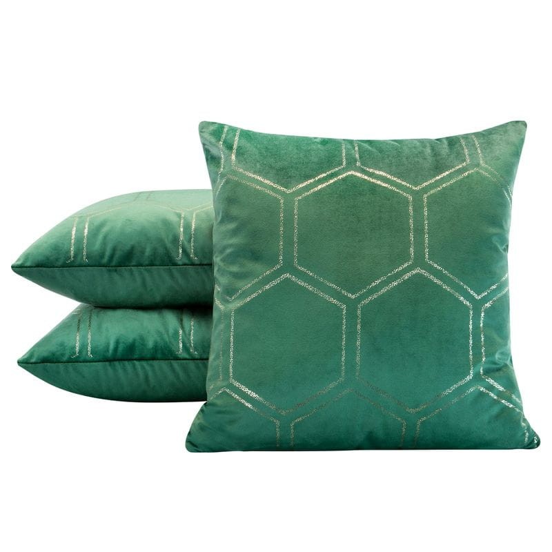 POSZEWKA PLASTRY MIODU WELUR VELVET 45X45 ZIELONA