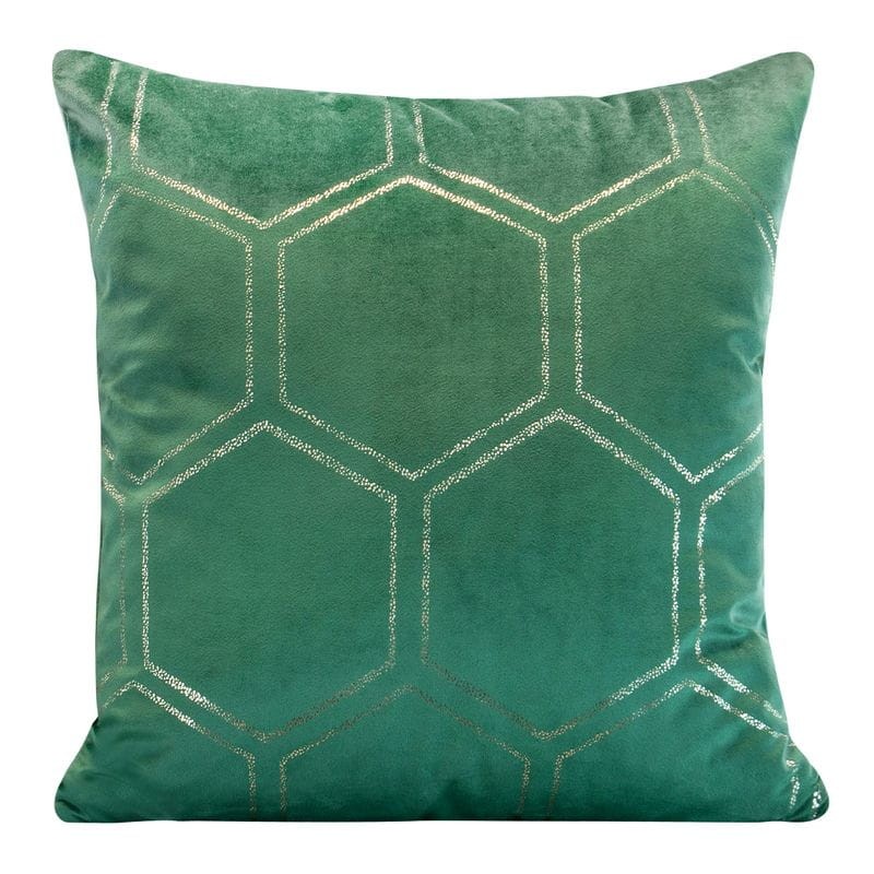 POSZEWKA PLASTRY MIODU WELUR VELVET 45X45 ZIELONA