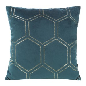 POSZEWKA PLASTRY MIODU WELUR VELVET 45X45CM TURKUS