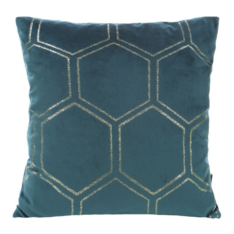 POSZEWKA PLASTRY MIODU WELUR VELVET 45X45CM TURKUS