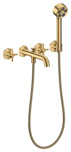 AXOR One 3-otworowa bateria wannowa z uchwytami i zestawem prysznicowym 48443990