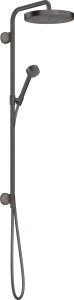AX One Komplet prysznicowy 280 1jet, podtynkowy, Czarny Chrom Szczotkowany 48790340