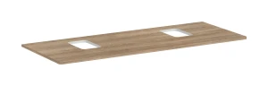 Hansgrohe Blat 1360/550 z wycięciami pod 2 umywalki, Naturalny Dąb