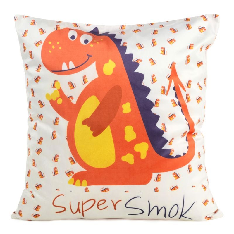 POSZEWKA WELUR VELVET 45X45 NADRUK DINOZAUR SMOK