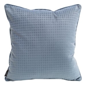 POSZEWKA PEPITA WELUR VELVET 40X40 CM NIEBIESKA