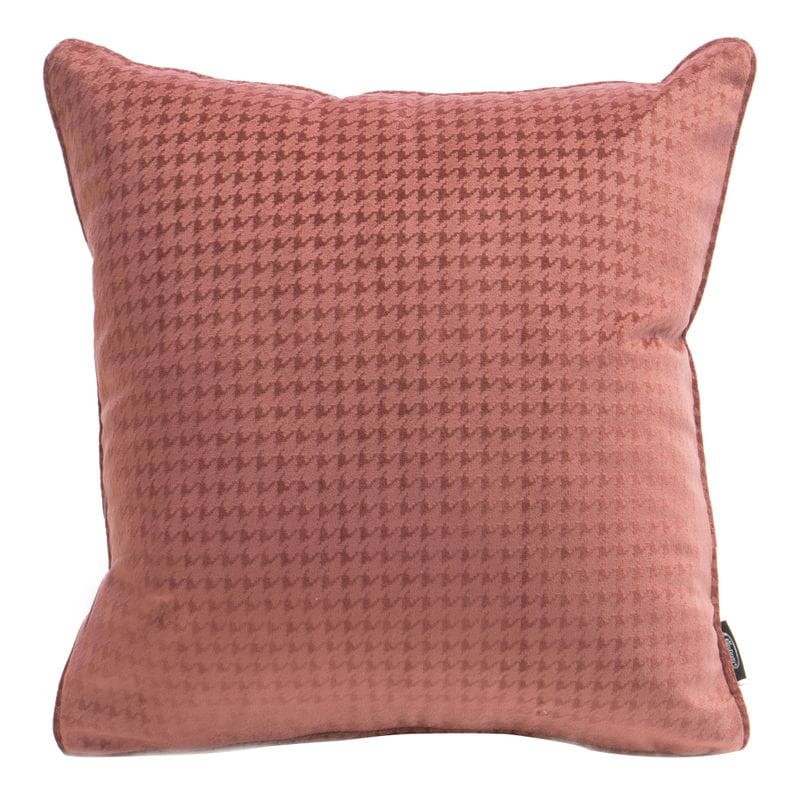 POSZEWKA PEPITA WELUR VELVET 40X40 CM PUDROWA