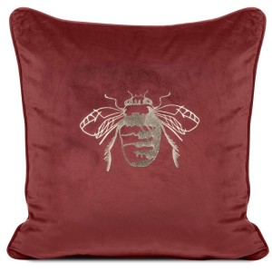 POSZEWKA PSZCZOŁA WELUR VELVET 45X45 CZERWONA