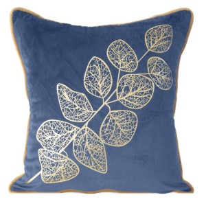 POSZEWKA WELUR VELVET ZŁOTA GAŁĄZKA 45X45 GRANAT