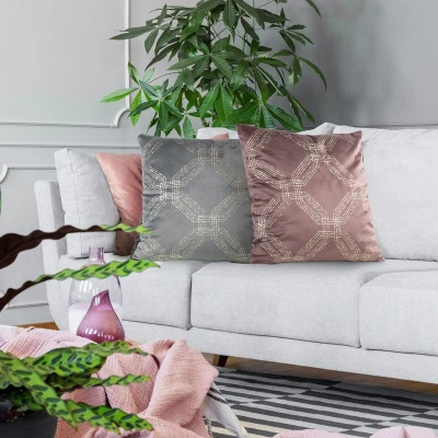 POSZEWKA WELUR VELVET SYMETRYCZNA 45X45 BRĄZOWA