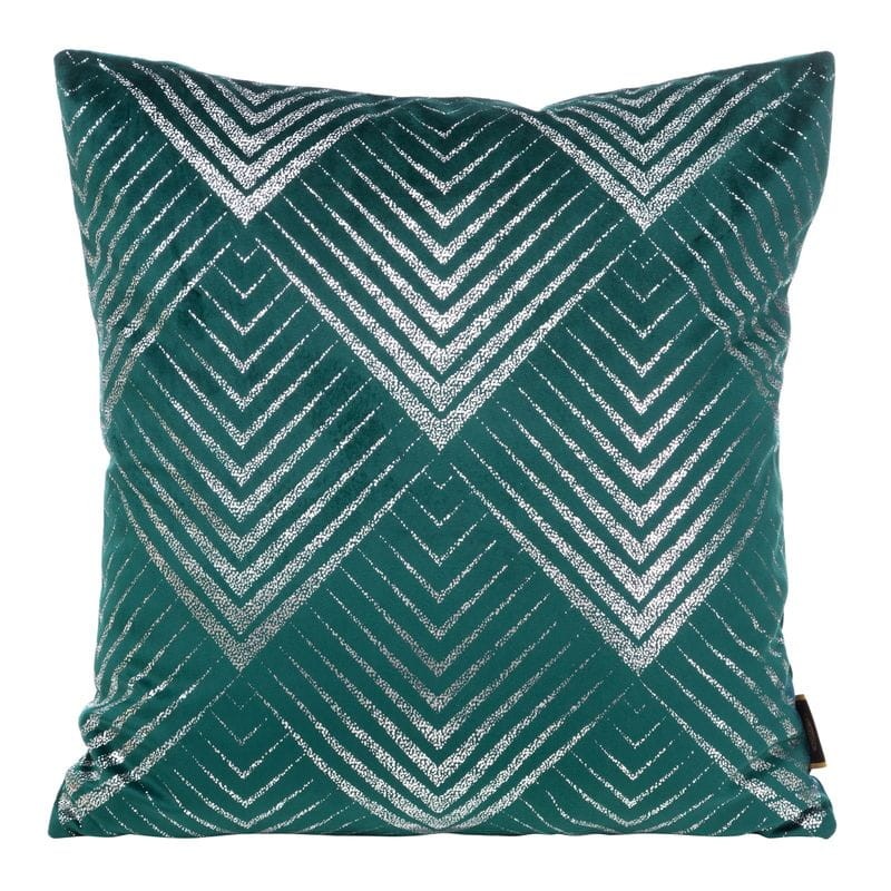 POSZEWKA WELUR VELVET WE WZORY 45X45 CM TURKUSOWA