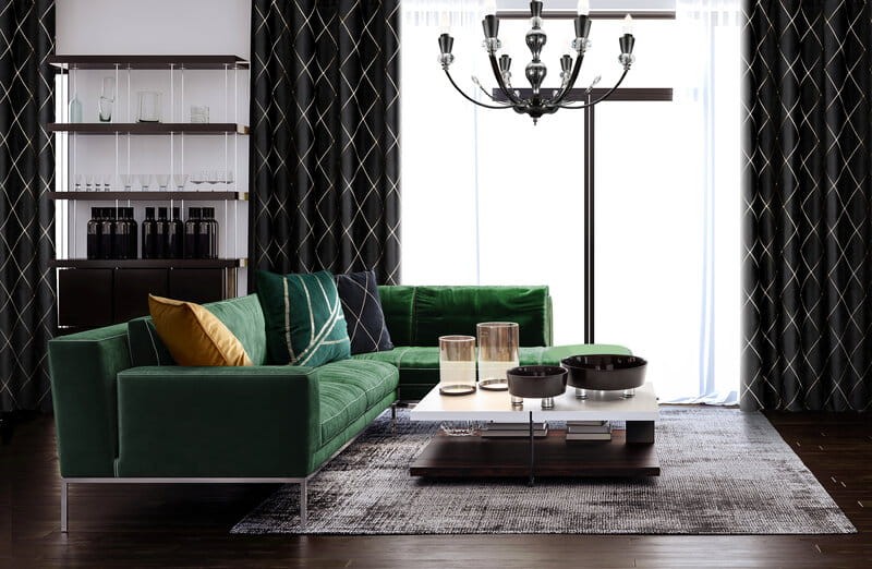 POSZEWKA WELUR VELVET WE WZORY 45X45 CM ZIELONA