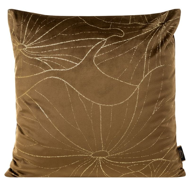 POSZEWKA WELUR VELVET WZÓR 45X45 CM BRĄZOWA
