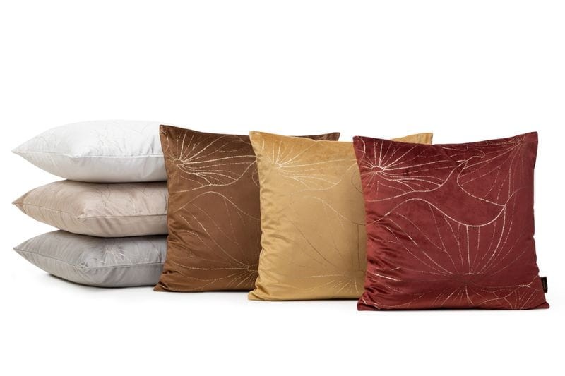 POSZEWKA WELUR VELVET WZÓR 45X45 CM BRĄZOWA