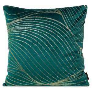 POSZEWKA WELUR VELVET WZÓR 45X45 CM TURKUSOWA