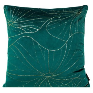 POSZEWKA WELUR VELVET WZÓR 45X45 CM TURKUSOWA