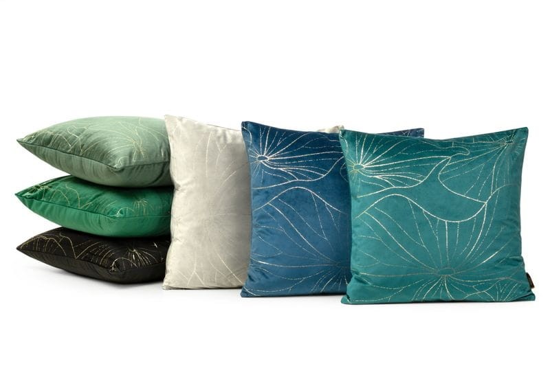 POSZEWKA WELUR VELVET WZÓR 45X45 CM TURKUSOWA