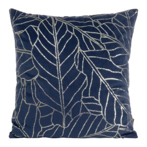POSZEWKA WELWET VELUR NADRUK LIŚCIE 45X45CM GRANAT