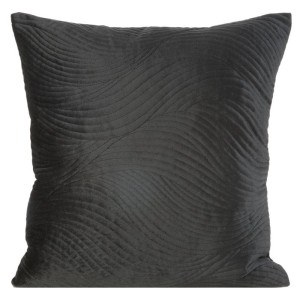 POSZEWKA WZÓR FALE WELUR VELVET 45X45 CM CZARNA