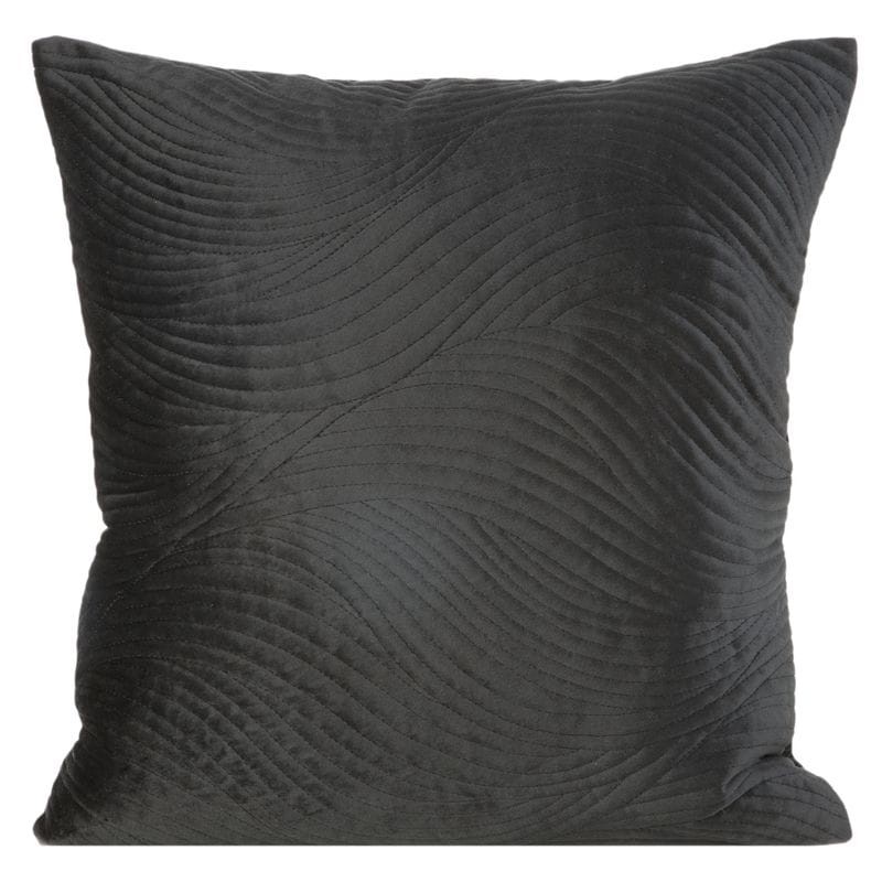 POSZEWKA WZÓR FALE WELUR VELVET 45X45 CM CZARNA